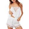 2020 Sexy Women Lace Pajama Sets  Sleeveless Strap Sleepwear 2Pcs Trim Satin Cami Top Nightwear NightGowns Lingerie Pijama Mujer