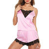 2020 Sexy Women Lace Pajama Sets  Sleeveless Strap Sleepwear 2Pcs Trim Satin Cami Top Nightwear NightGowns Lingerie Pijama Mujer