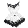 Separate 2pcs Lace Sleepwear Women Beach Dress Lingerie Night Short Sleeveless Ladies Satin Nightgown Through La Sleepwear